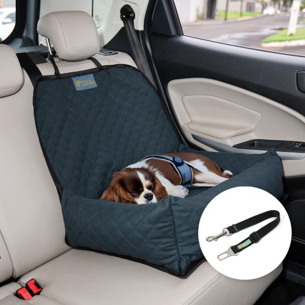 Caminha pet impermeável para carro ACONCHEGO LUXO + guia para cinto