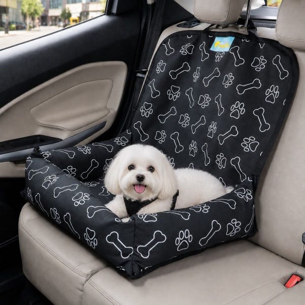 Caminha pet impermeável para carro ACONCHEGO PREMIUM + guia para cinto