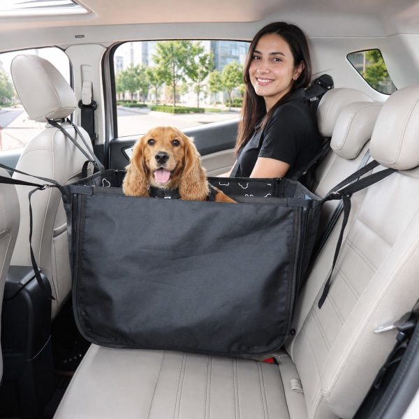 Capa pet impermeável para carro PLUS PREMIUM 45cm + guia para cinto