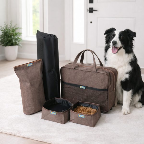 Kit CONQUISTA: Colchonete M + Bolsa + Porta ração + Comedouro + Bebedo